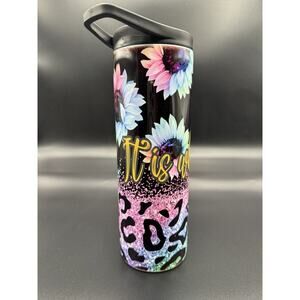 20oz skinny tumbler CUSTOM MADE stainless steel with Flip Top Sports Lid